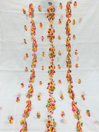 Premium Multicolor Handwork Mul Chanderi Unstitched Suit Set