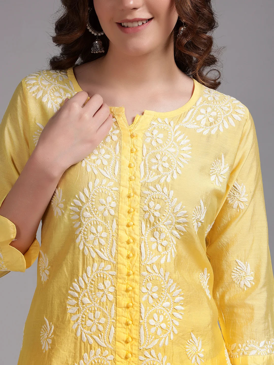 Luxury Pink Muslin Hand Embroidered Co-Ord Set for Women | Premium Muslin Kurti Pant Set
