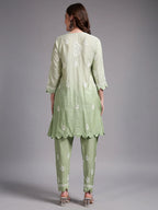 Luxury Pink Muslin Hand Embroidered Co-Ord Set for Women | Premium Muslin Kurti Pant Set