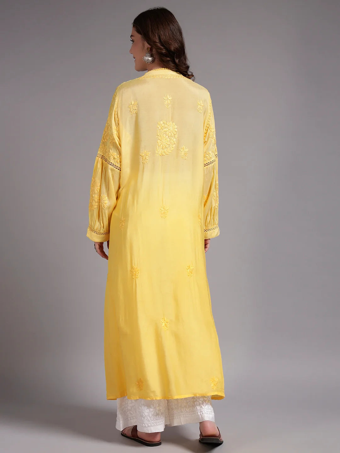 Premium Heavy Chikankari Umbrella Cut Kurti for Women | Authentic Lucknowi Handwork