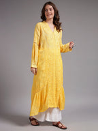Premium Heavy Chikankari Umbrella Cut Kurti for Women | Authentic Lucknowi Handwork