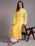 Premium Heavy Chikankari Umbrella Cut Kurti for Women | Authentic Lucknowi Handwork