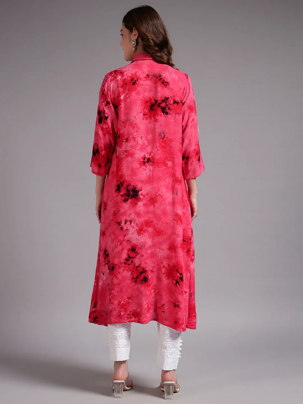 Premium Modal Handwork Front Open Kurti for Women | Designer Embroidered Long Kurti
