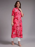 Premium Modal Handwork Front Open Kurti for Women | Designer Embroidered Long Kurti