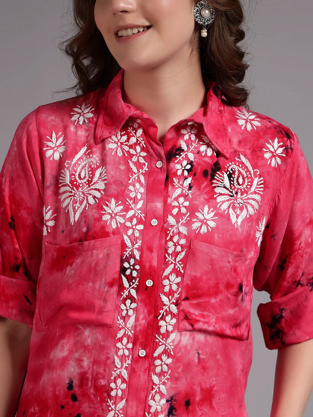 Premium Modal Handwork Front Open Kurti for Women | Designer Embroidered Long Kurti