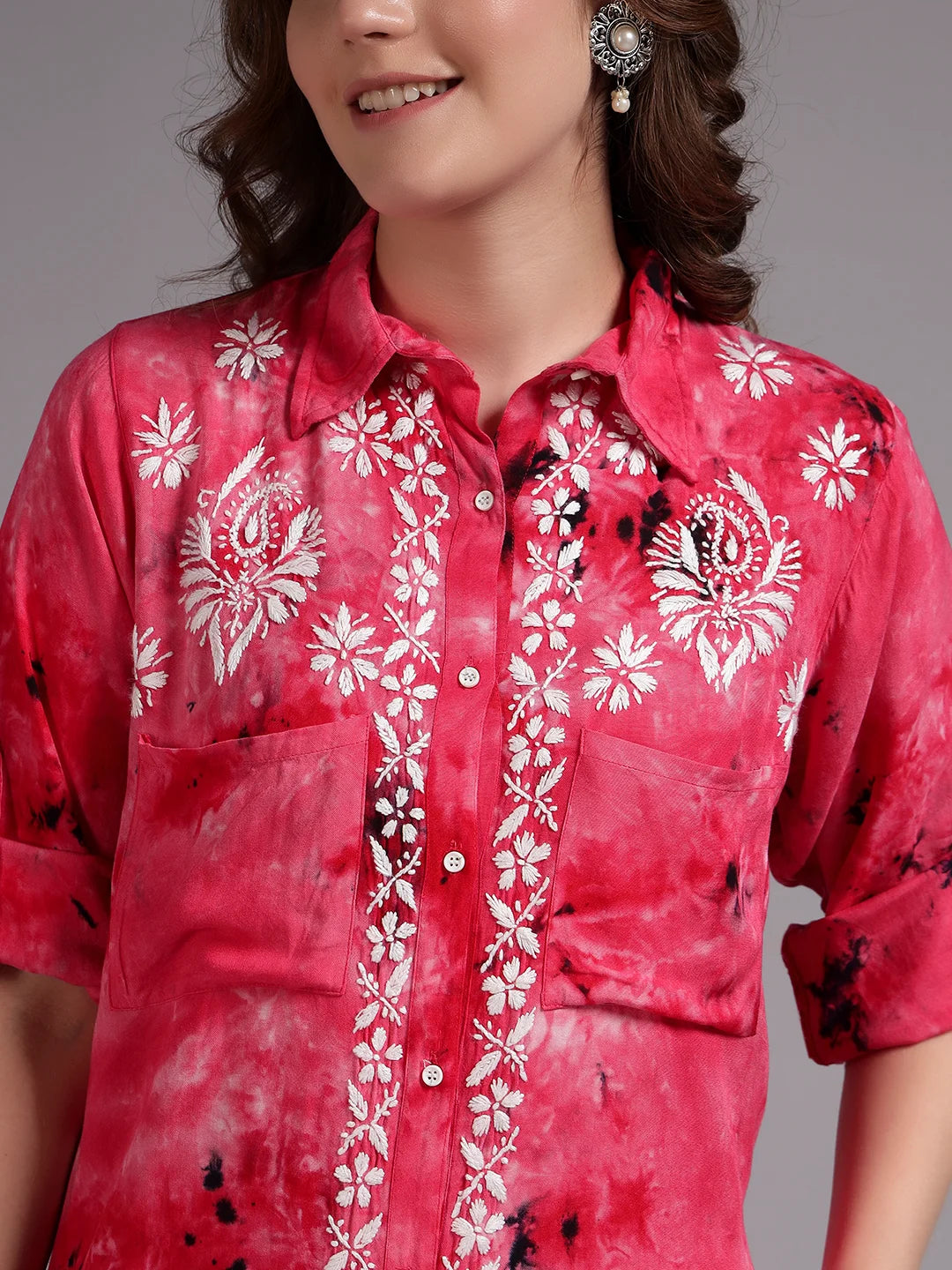 Premium Modal Handwork Front Open Kurti for Women | Designer Embroidered Long Kurti