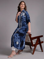 Premium Modal Handwork Front Open Kurti for Women | Designer Embroidered Long Kurti