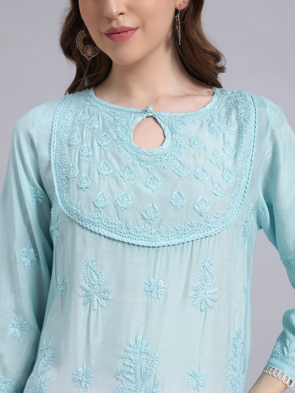 Pastel Ombre Muslin Handwork Kurta Palazzo Set with Dupatta for Women | Luxury Designer Ethnic Wear
