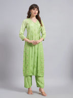 Luxury Muslin Chikankari Anarkha Suit with Dupatta for Women | Premium Lucknowi Handcrafted Elegance