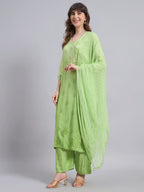 Luxury Muslin Chikankari Anarkha Suit with Dupatta for Women | Premium Lucknowi Handcrafted Elegance