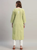 Premium Lucknowi Chikankari A-Line Kurti for Women | Hand Embroidered Ethnic Wear