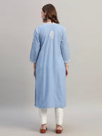 Premium Lucknowi Chikankari A-Line Kurti for Women | Hand Embroidered Ethnic Wear