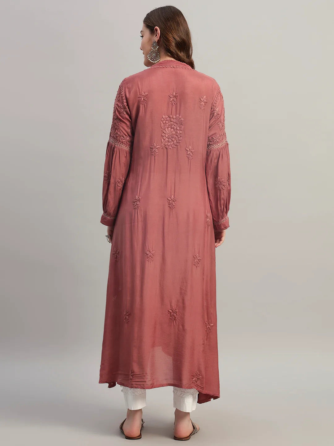 Premium Heavy Chikankari Umbrella Cut Kurti for Women | Authentic Lucknowi Handwork