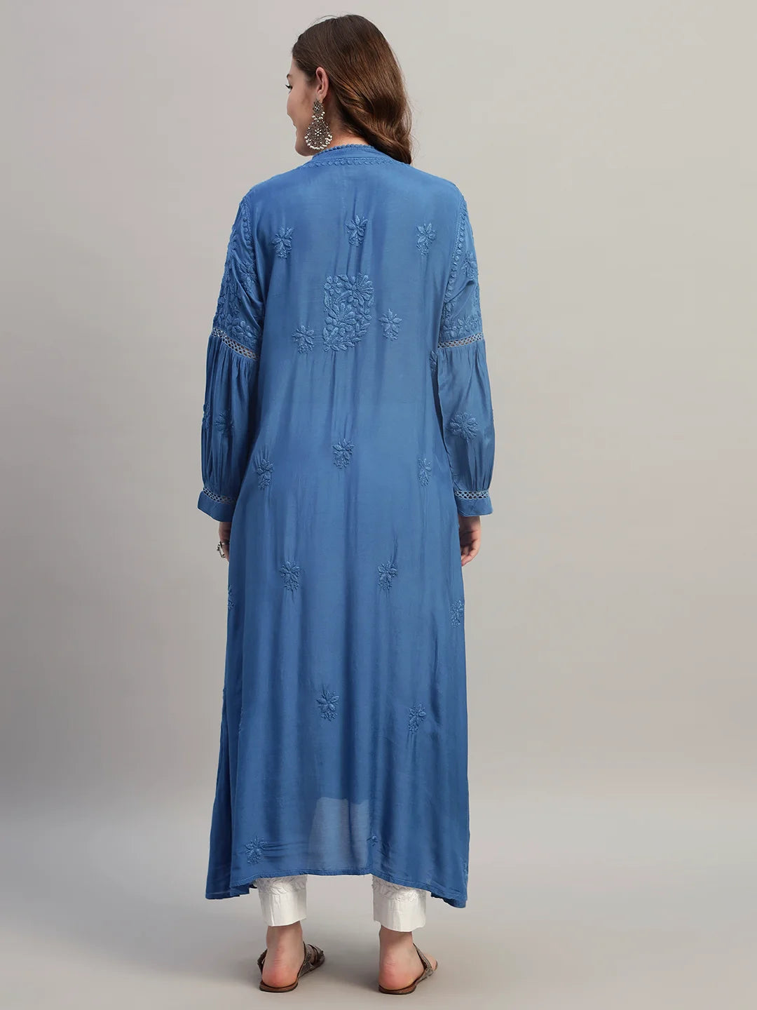 Premium Heavy Chikankari Umbrella Cut Kurti for Women | Authentic Lucknowi Handwork