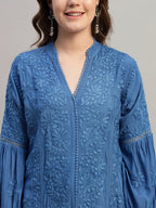 Premium Heavy Chikankari Umbrella Cut Kurti for Women | Authentic Lucknowi Handwork