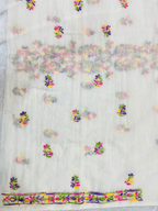 Premium Multicolor Handwork Mul Chanderi Unstitched Suit Set