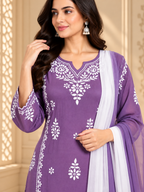 Premium Modal Handwork Embroidered Kurta Palazzo Set for Women | Luxury Ethnic Wear