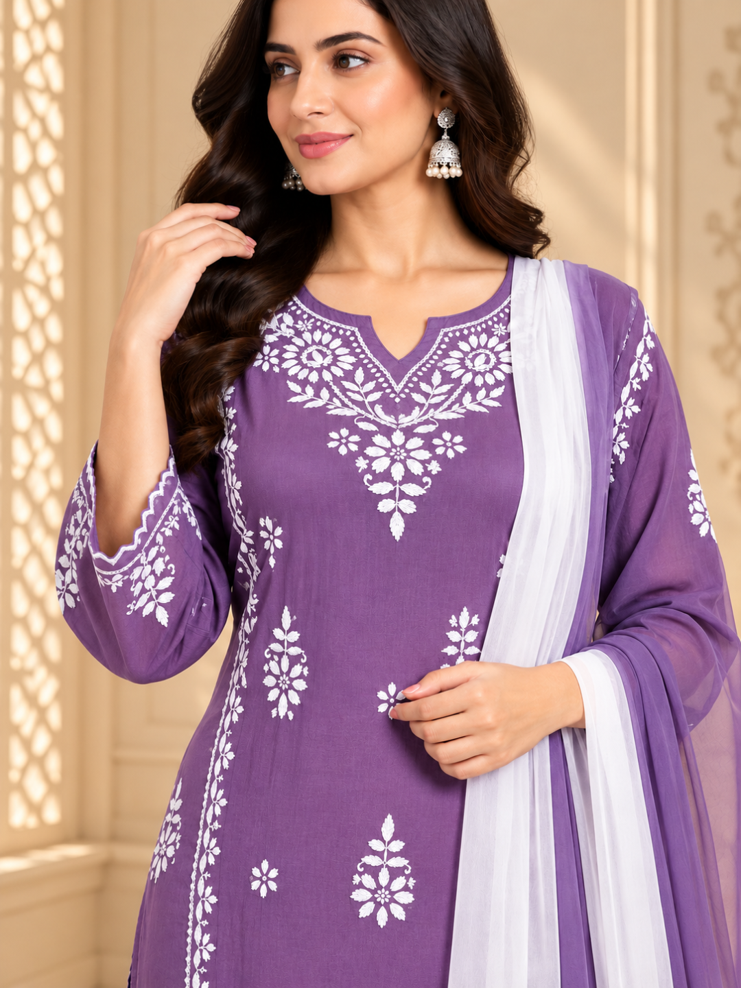 Premium Modal Handwork Embroidered Kurta Palazzo Set for Women | Luxury Ethnic Wear