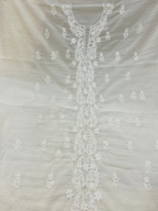 Premium Ivory Handwork Mul Chanderi Unstitched Suit Set