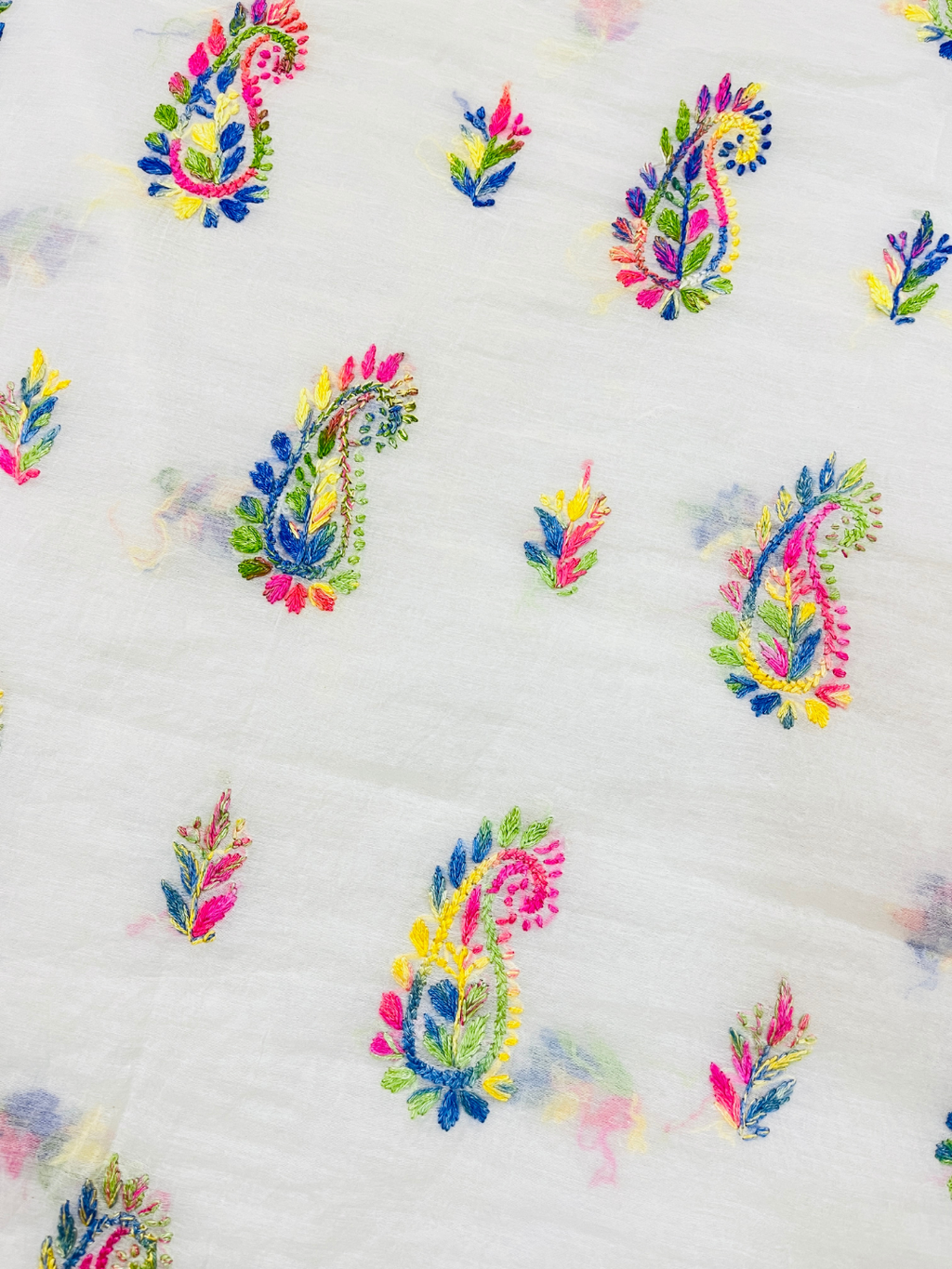 Luxury Multicolor Handwork Mul Chanderi Unstitched Suit