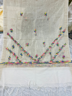 Luxury Multicolor Handwork Mul Chanderi Unstitched Suit
