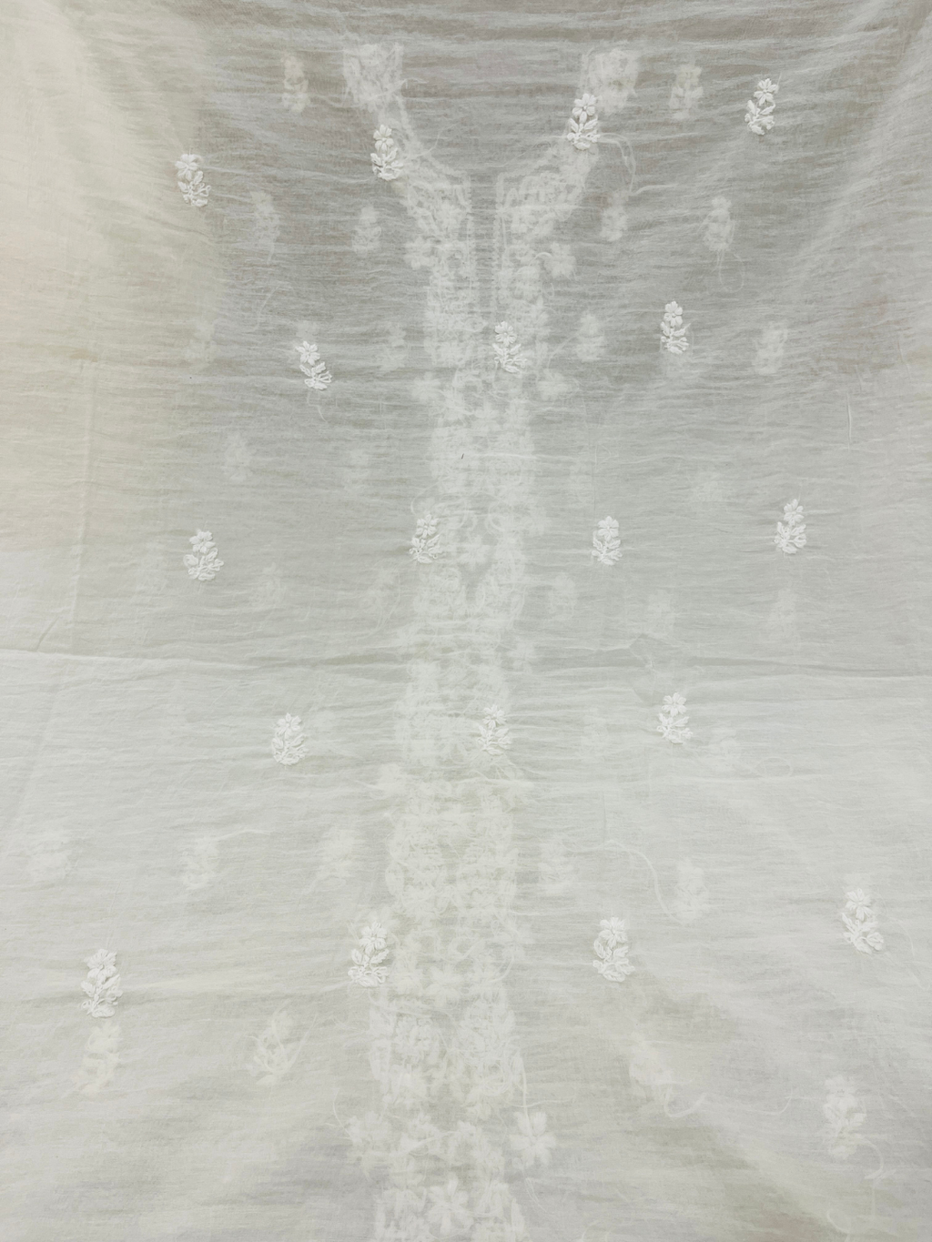 Premium Ivory Handwork Mul Chanderi Unstitched Suit Set