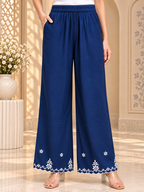 Premium Modal Handwork Embroidered Kurta Palazzo Set for Women | Luxury Ethnic Wear
