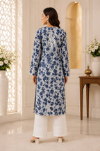 Premium Floral Printed Cotton Kurti for Women | Elegant Lace Detailed Ethnic Wear