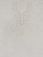 Luxury White Muslin Unstitched Suit with Premium Handwork, Mukaish & Bakhiya Embroidery | Elegant Lucknowi Designer Suit Material