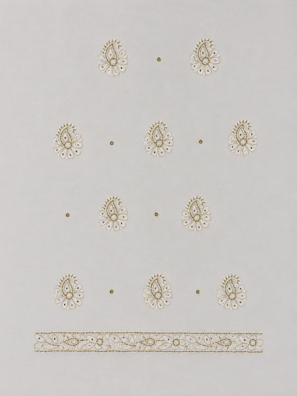 Luxury White Muslin Unstitched Suit with Premium Handwork & Mukaish Work | Designer Lucknowi Ethnic Suit Material
