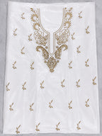 Royal Ivory Muslin Premium Handwork Unstitched Suit with Mukesh Work | Luxury Festive Collection