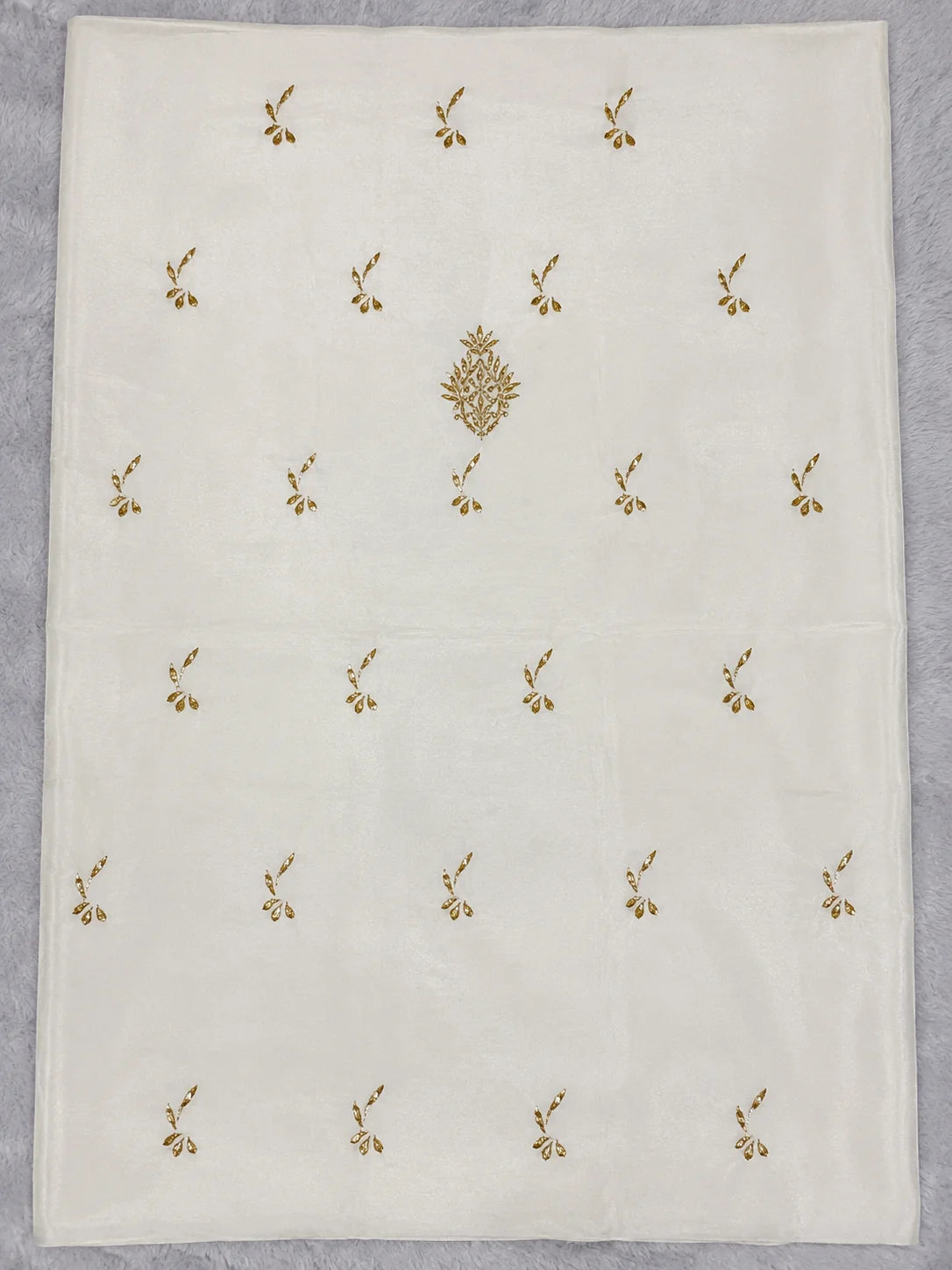 Royal Ivory Muslin Premium Handwork Unstitched Suit with Mukesh Work | Luxury Festive Collection