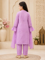 Luxury Muslin Handwork Kids Suit Set with Dupatta | Premium Designer Ethnic Wear for Girls