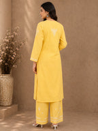 Premium Modal Chikankari Hand Embroidered Kurti Palazzo Set for Women | Lucknowi Handwork