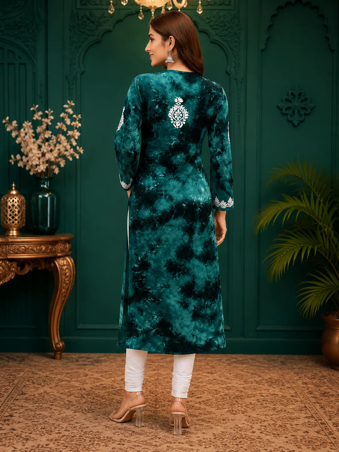 Tazaki Premium Modal Handwork Straight Kurti for Women | Premium Embroidered Ethnic Wear