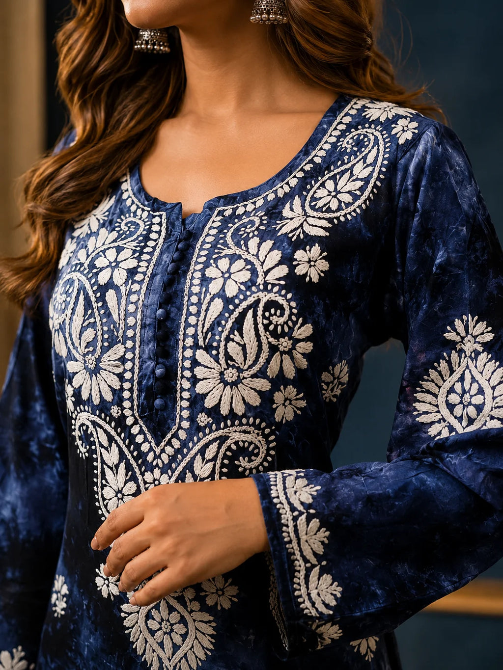 Tazaki Premium Modal Handwork Straight Kurti for Women | Premium Embroidered Ethnic Wear