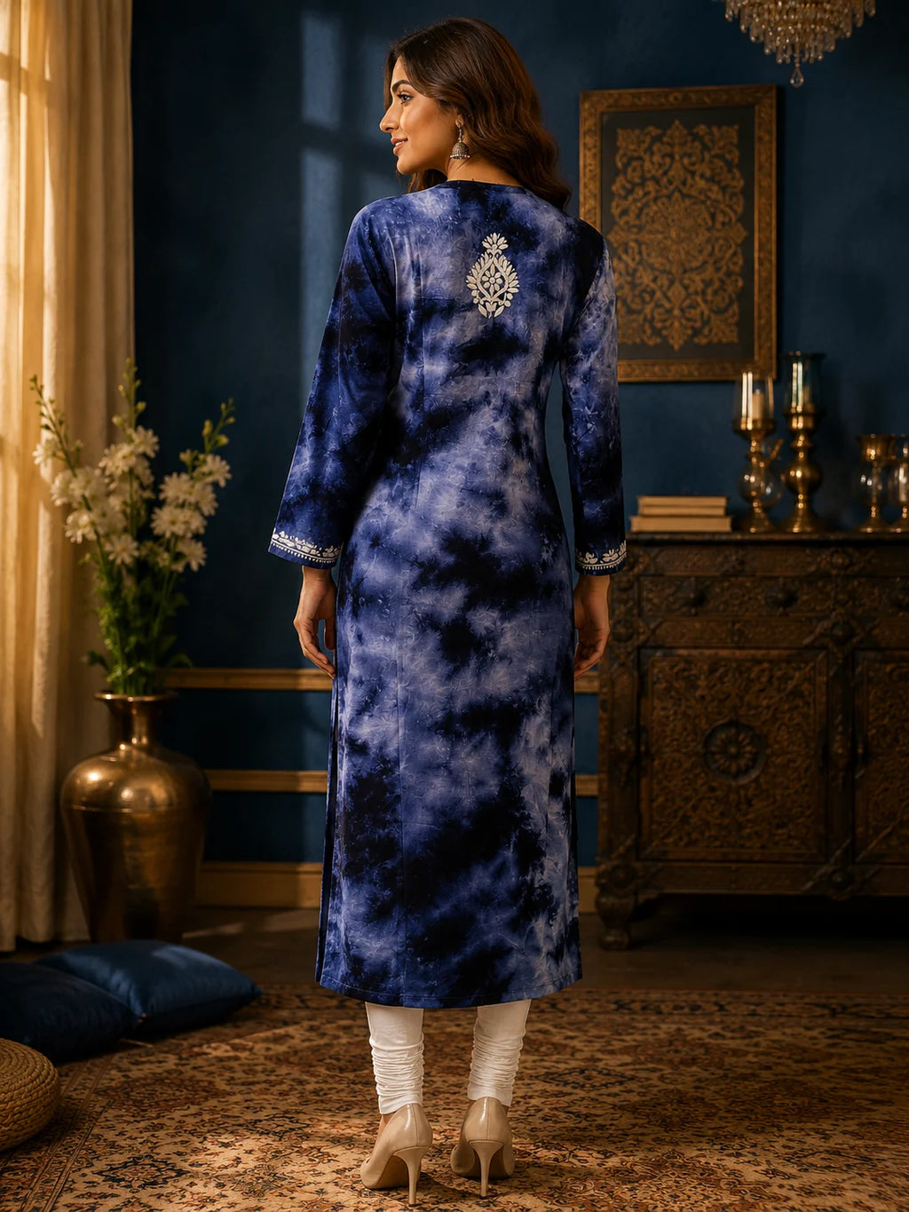 Tazaki Premium Modal Handwork Straight Kurti for Women | Premium Embroidered Ethnic Wear
