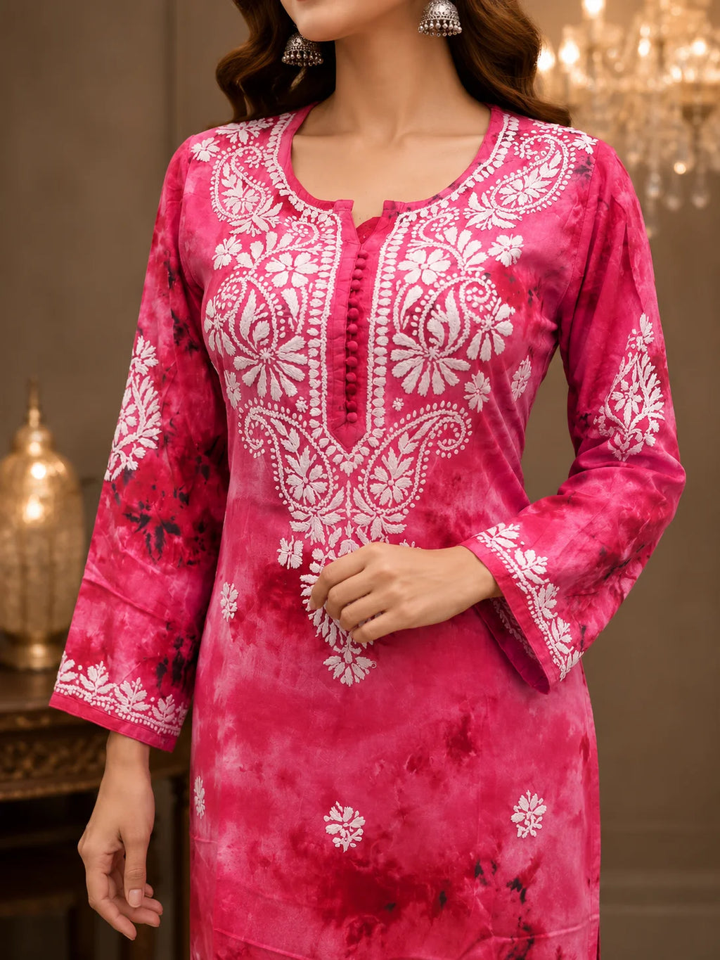 Tazaki Premium Modal Handwork Straight Kurti for Women | Premium Embroidered Ethnic Wear