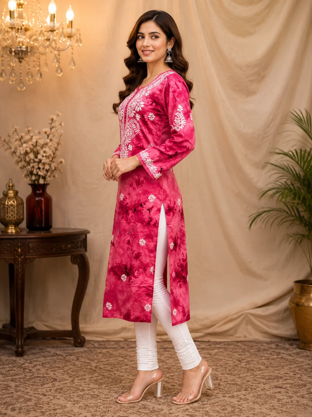 Tazaki Premium Modal Handwork Straight Kurti for Women | Premium Embroidered Ethnic Wear