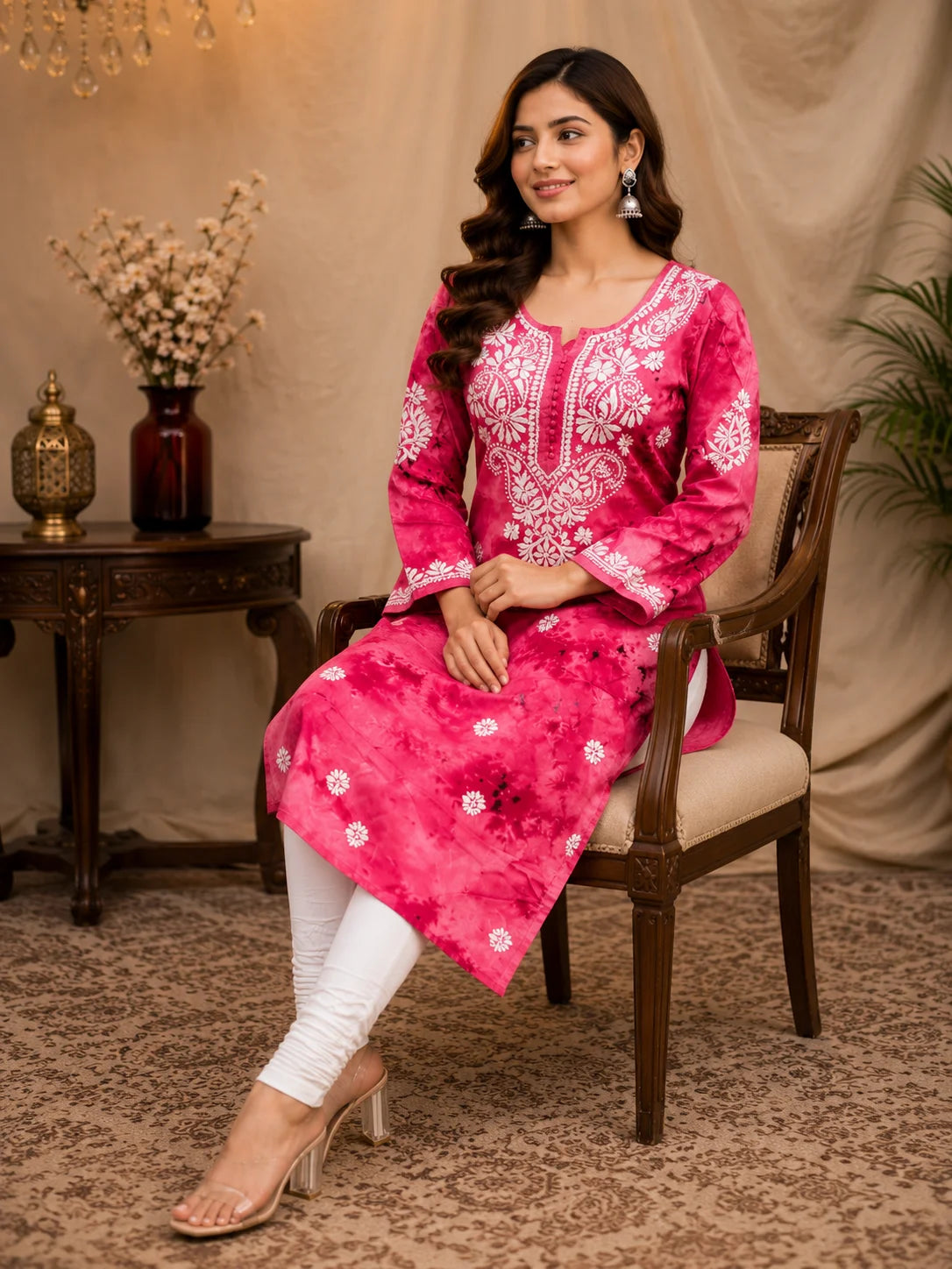 Tazaki Premium Modal Handwork Straight Kurti for Women | Premium Embroidered Ethnic Wear