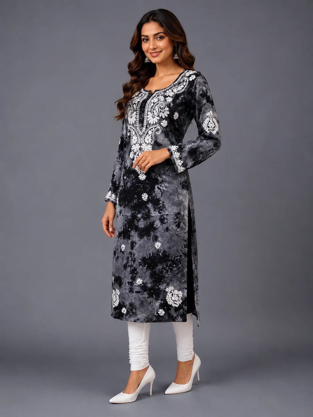 Tazaki Premium Modal Handwork Straight Kurti for Women | Premium Embroidered Ethnic Wear