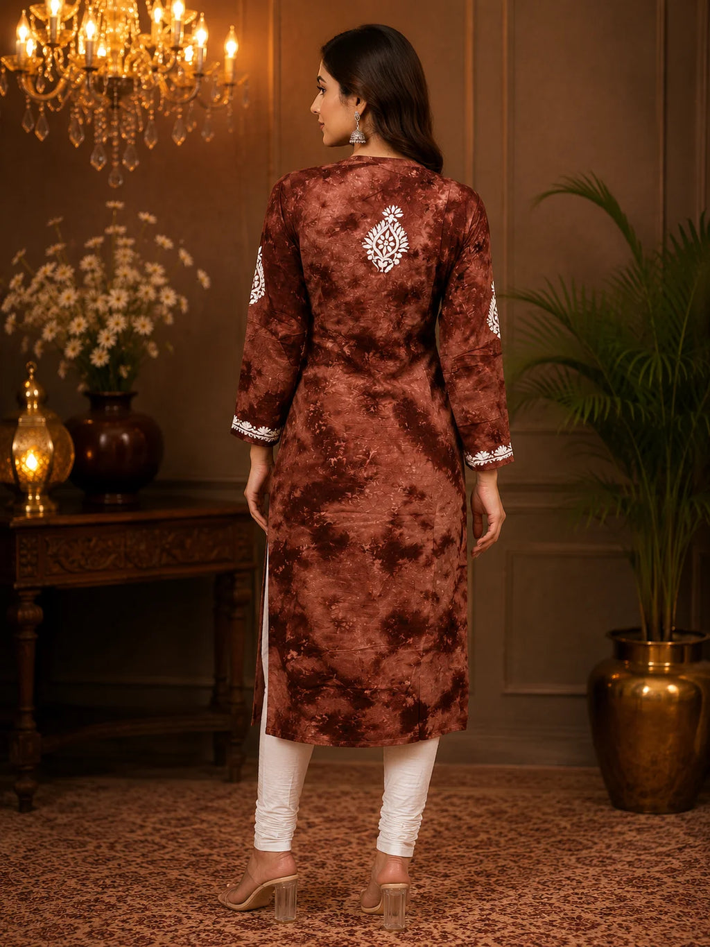 Tazaki Premium Modal Handwork Straight Kurti for Women | Premium Embroidered Ethnic Wear