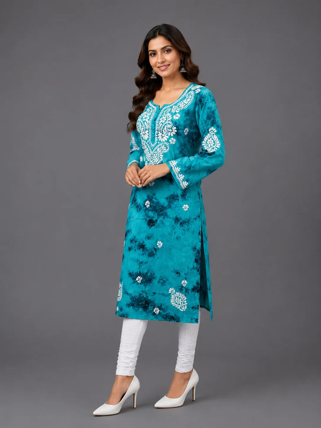 Tazaki Premium Modal Handwork Straight Kurti for Women | Premium Embroidered Ethnic Wear