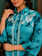 Premium Modal Handwork Front Open Kurti for Women | Designer Embroidered Long Kurti
