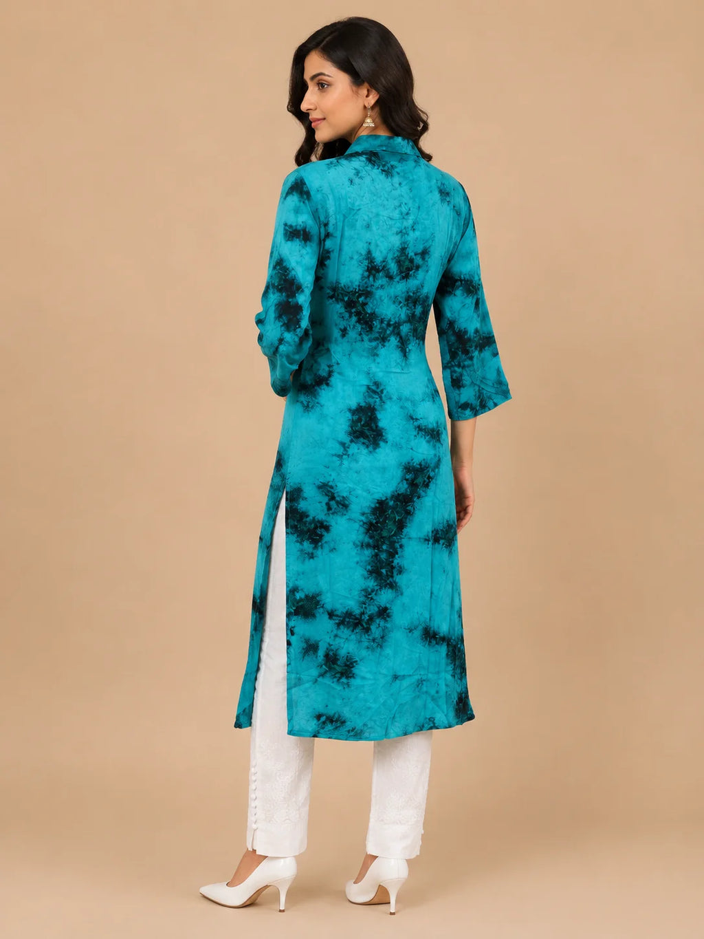 Premium Modal Handwork Front Open Kurti for Women | Designer Embroidered Long Kurti