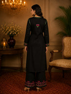 Premium Modal Handwork Kurti Palazzo Set for Women | Designer Multicolor Thread Work Kurti Palazzo Set