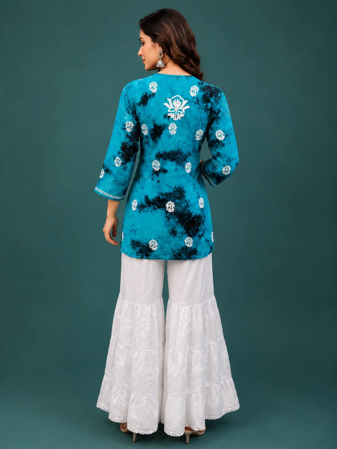 Premium Modal Handwork Printed Short Top with Sharara Set for Women | Designer Ethnic Co-Ord Set