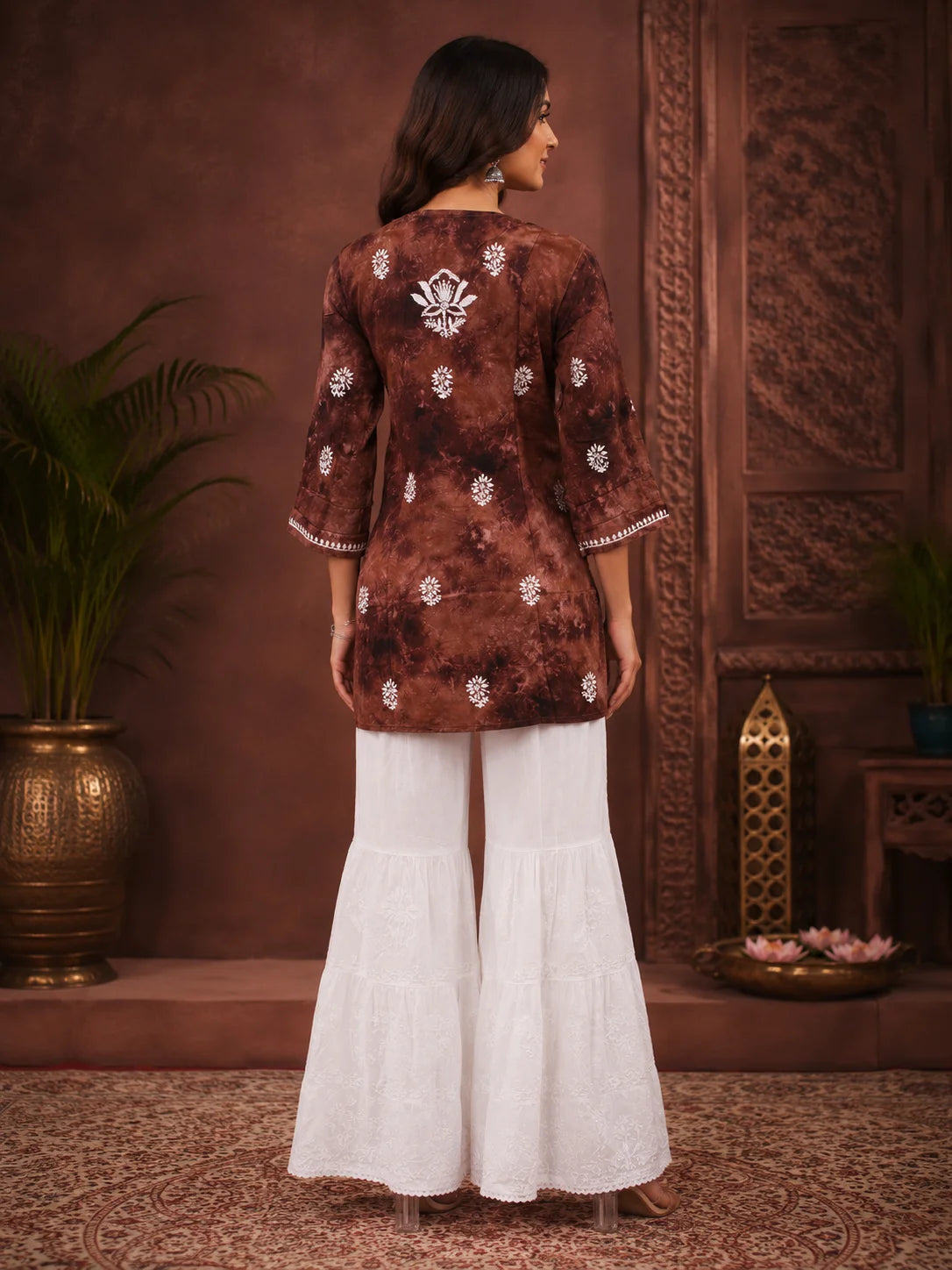 Premium Modal Handwork Printed Short Top with Sharara Set for Women | Designer Ethnic Co-Ord Set