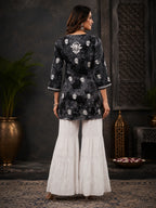 Premium Modal Handwork Printed Short Top with Sharara Set for Women | Designer Ethnic Co-Ord Set