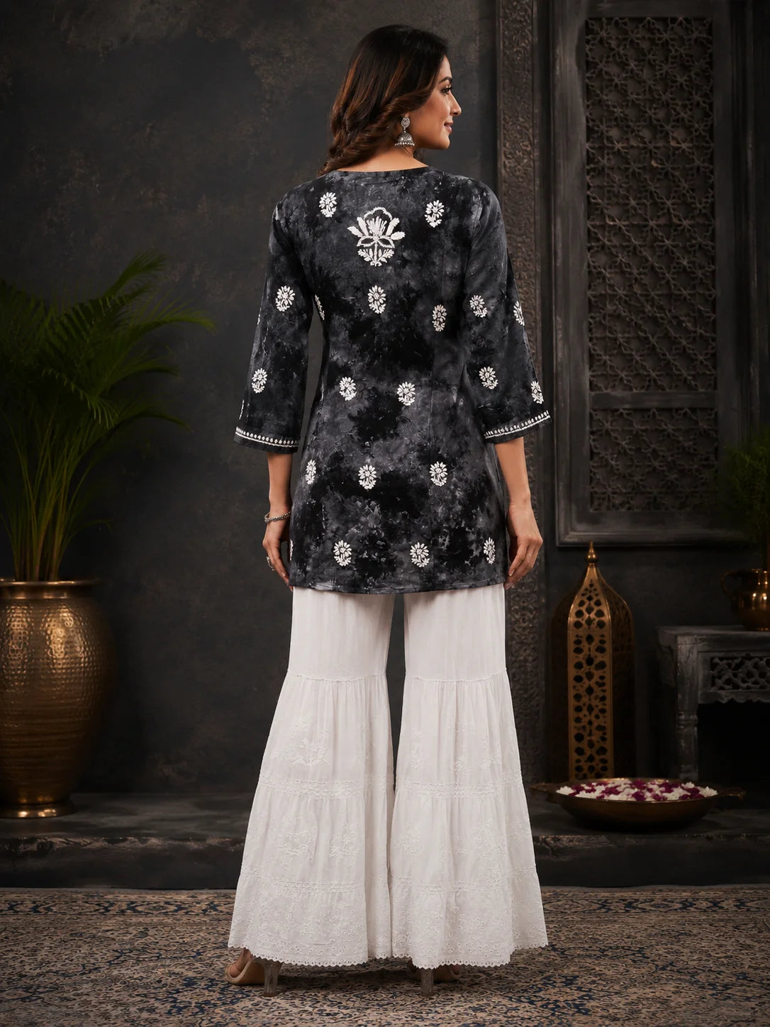 Premium Modal Handwork Printed Short Top with Sharara Set for Women | Designer Ethnic Co-Ord Set